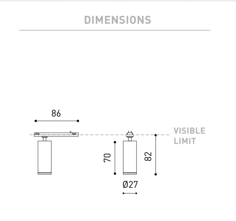 5W šviestuvas FIT 24V į magnetines sistemas Minimal Track, 2700K, juodas