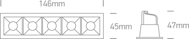 5x2W LED įleidžiamas šviestuvas, baltas, 3000K, 50502B/W/W