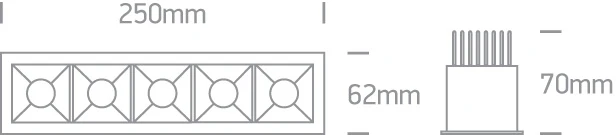 5x6,5W LED įleidžiamas šviestuvas, baltas, 3000K, 50507B/W/W