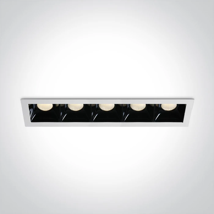 5x6,5W LED įleidžiamas šviestuvas, baltas, 3000K, 50507B/W/W