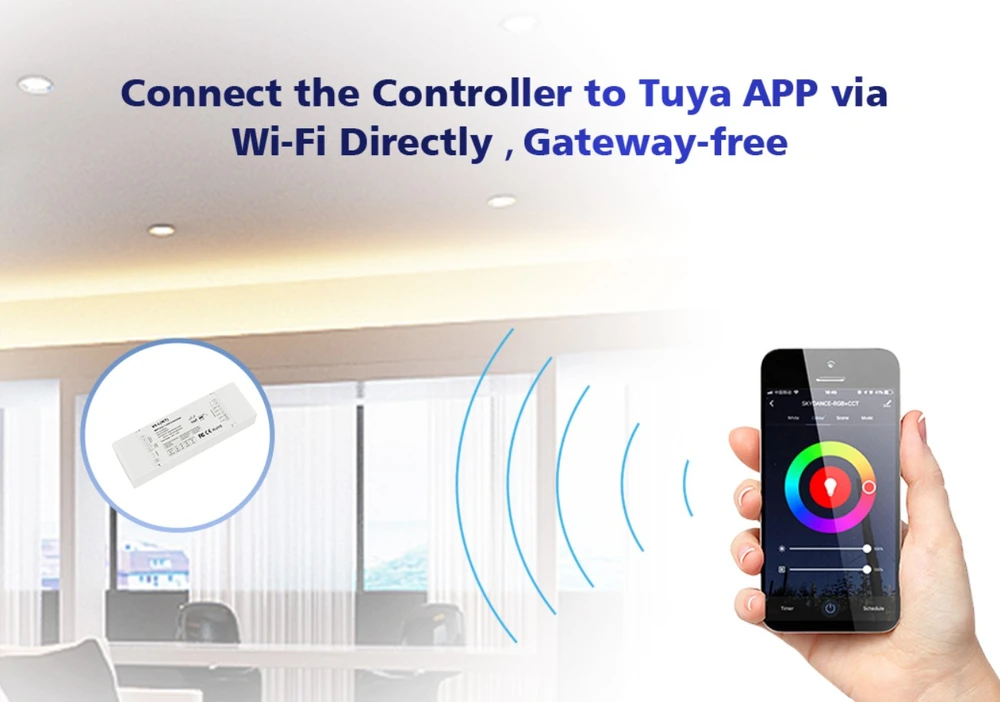 5x(72-192)W TUYA aplikacijos WiFi & RF LED valdiklis, 5 kanalų, veikia per WIFI ir TUYA