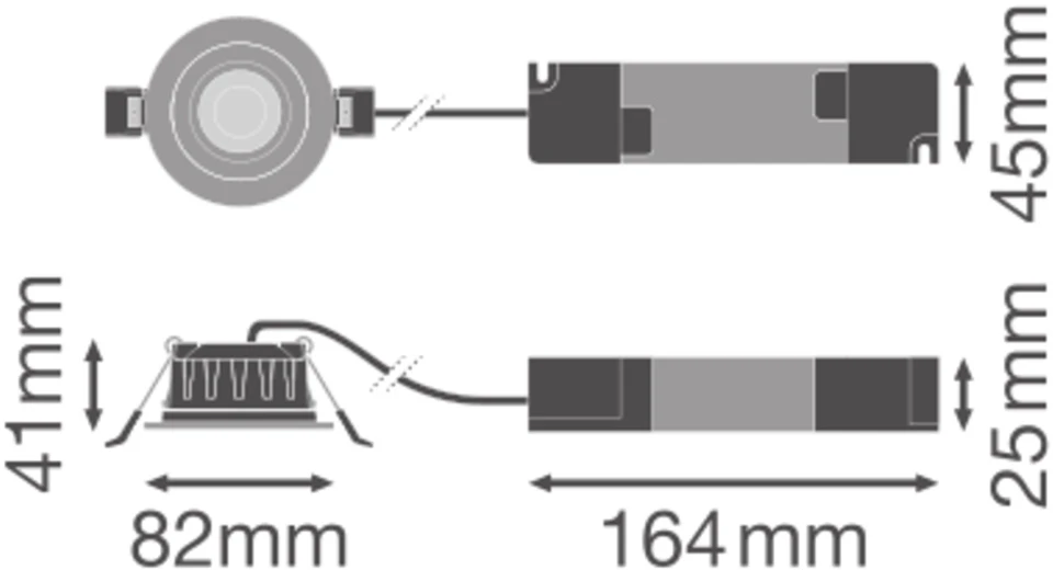 6/4,3W LED įleidžiamas šviestuvas SP CBO, baltas, 2700/3000/4000K, 60°, DALI, IP65