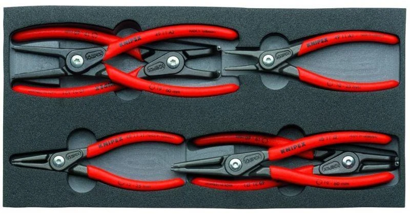 Knipex 6 dalių fiksavimo žiedų replių rinkinys