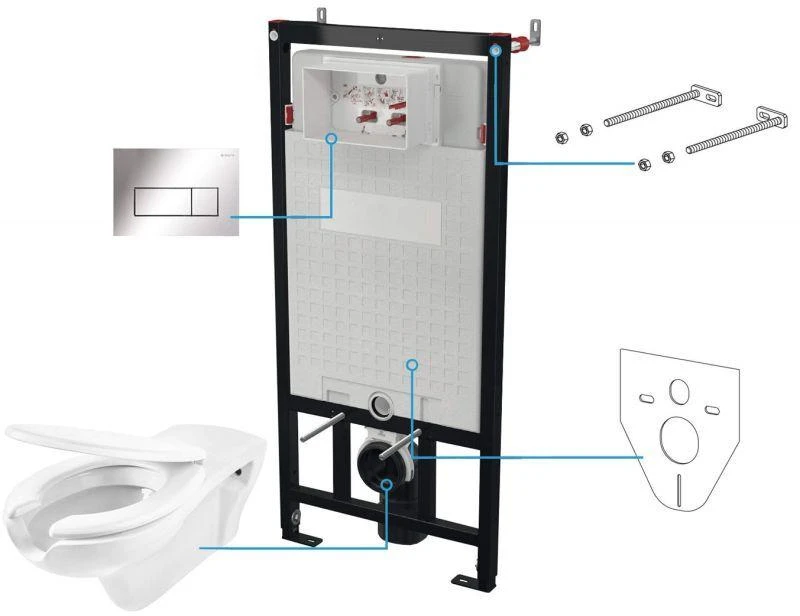 Potinkinis WC komplektas Deante Vital 6in1, CDVS6WPW, Baltas/Chrome