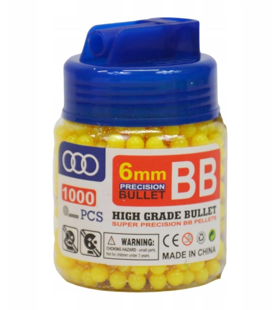 6 mm BB plastikinės kulkos - šratai 1000vnt.