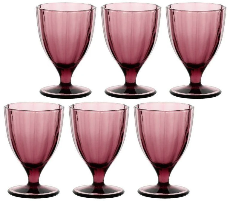 Rose&Tulipani 6 stiklinių „Amami“ rinkinys – violetinės spalvos, 300 ml