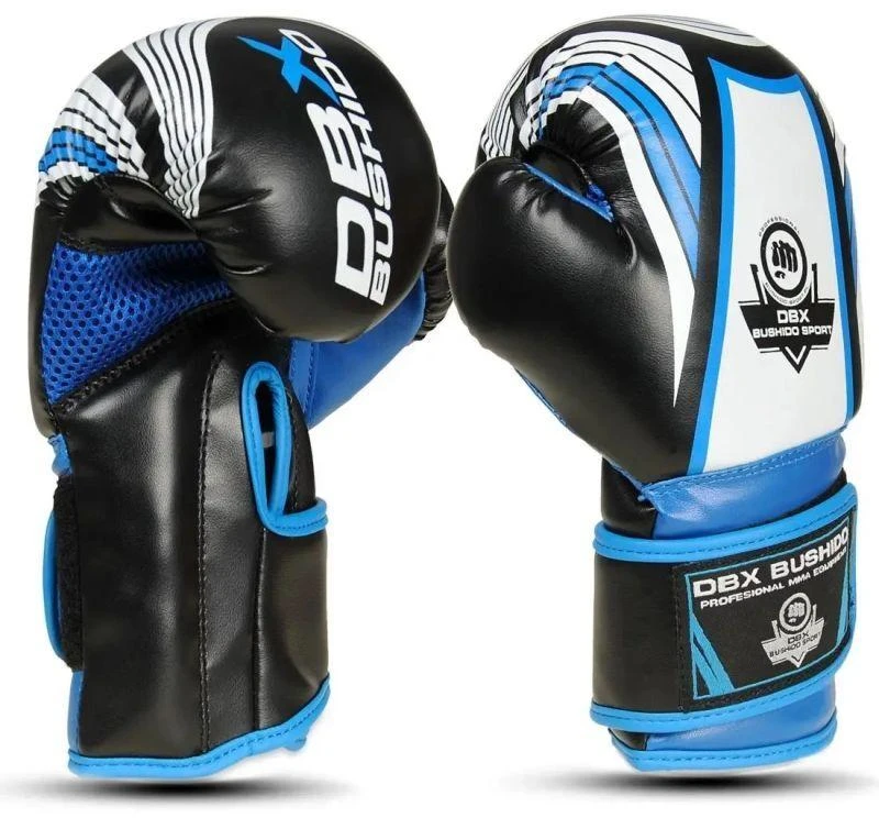 BUSHIDO 6 uncijų bokso pirštinės vaikams - Jaunimo mėlynos ARB407v1-6oz