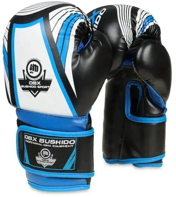 BUSHIDO 6 uncijų bokso pirštinės vaikams - Jaunimo mėlynos ARB407v1-6oz