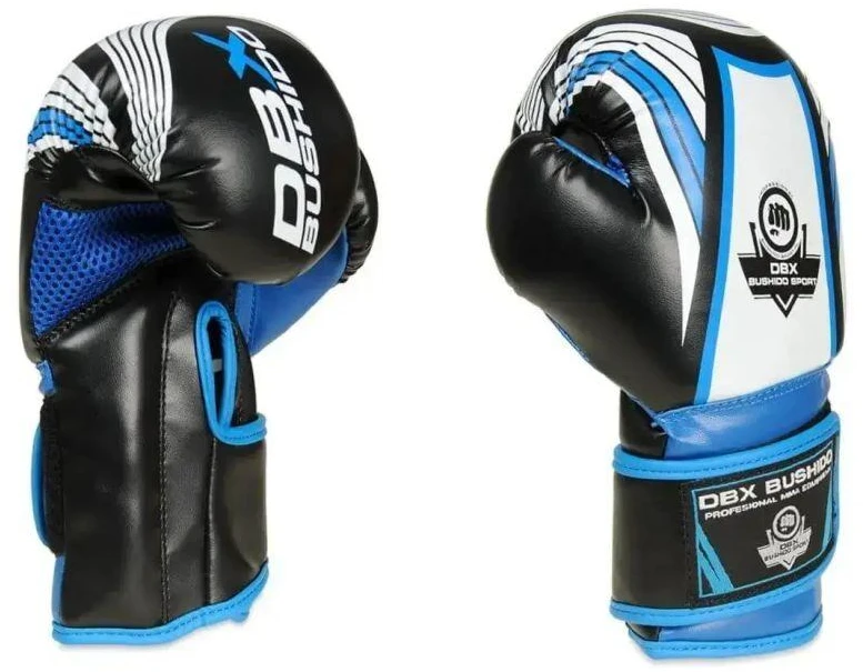 BUSHIDO 6 uncijų bokso pirštinės vaikams - Jaunimo mėlynos ARB407v1-6oz