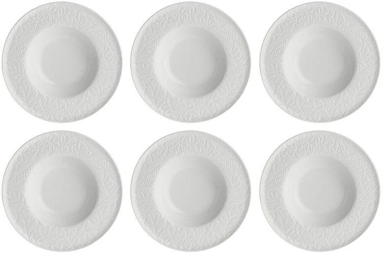 La Porcellana Bianca 6 vnt. Bosco gilių lėkščių rinkinys – baltos spalvos, 23 cm