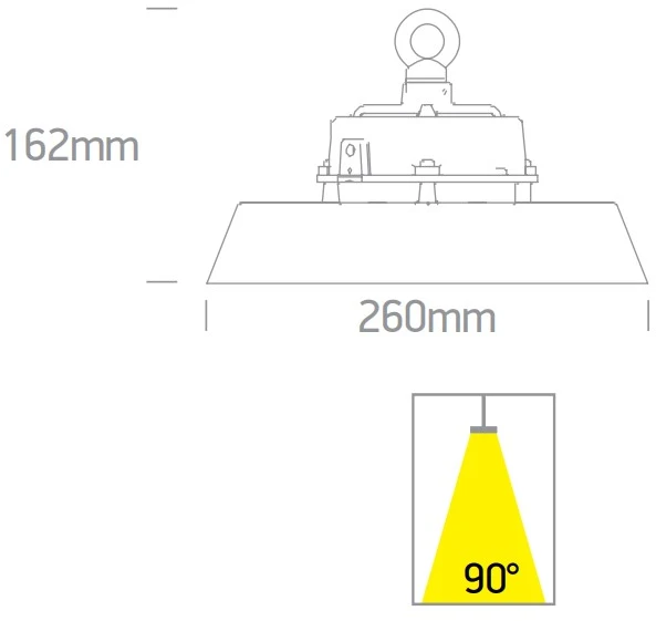 60/80/100W LED UFO šviestuvas, juodas, 4000/4700/5700K, dimeriuojamas, 63100N/V