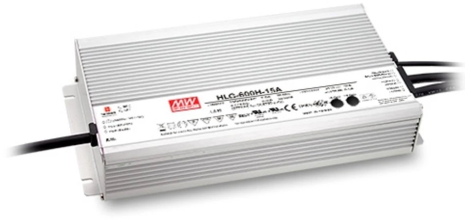 600W LED impulsinis maitinimo šaltinis MEAN WELL, 24V, 25A, PFC, reguliuojamas, IP65