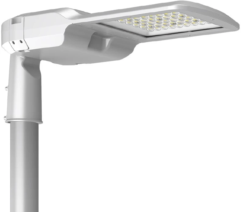 Luxmena 60W LED gatvės šviestuvas AVENUE, šviesiai pilkas, 4000K, IP66, 150°x78°, ZHAGA, DALI