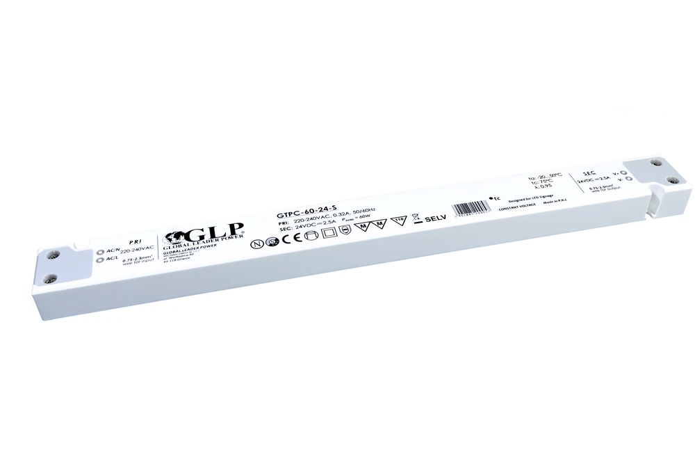Mpl Power 60W LED maitinimo šaltinis GTPC SLIM, 24V, IP20