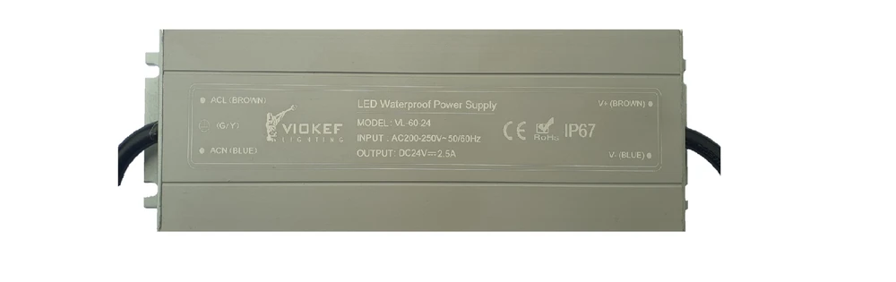 60W LED maitinimo šaltinis, IP67, 24V, 00/8027