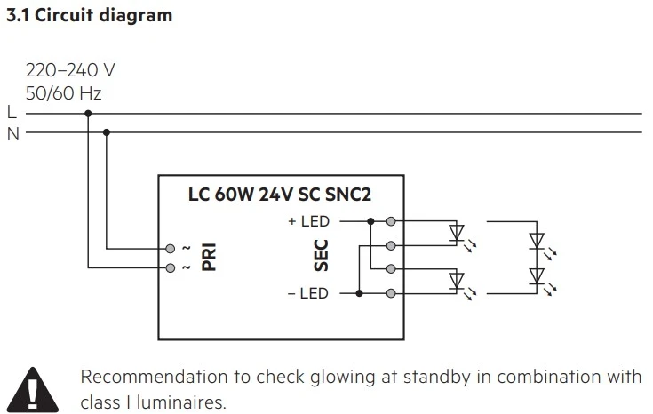 60W LED maitinimo šaltinis TRIDONIC, 24V, PWM