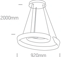 60W LED pakabinamas šviestuvas, baltas, 3000K, 63112/W
