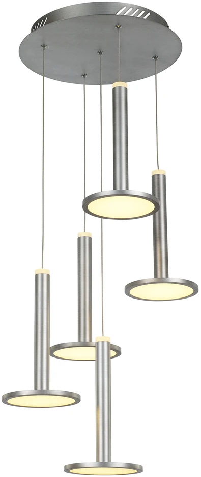 60W LED pakabinamas šviestuvas OLIVER, nikelio sp., 3000K, dimeriuojamas