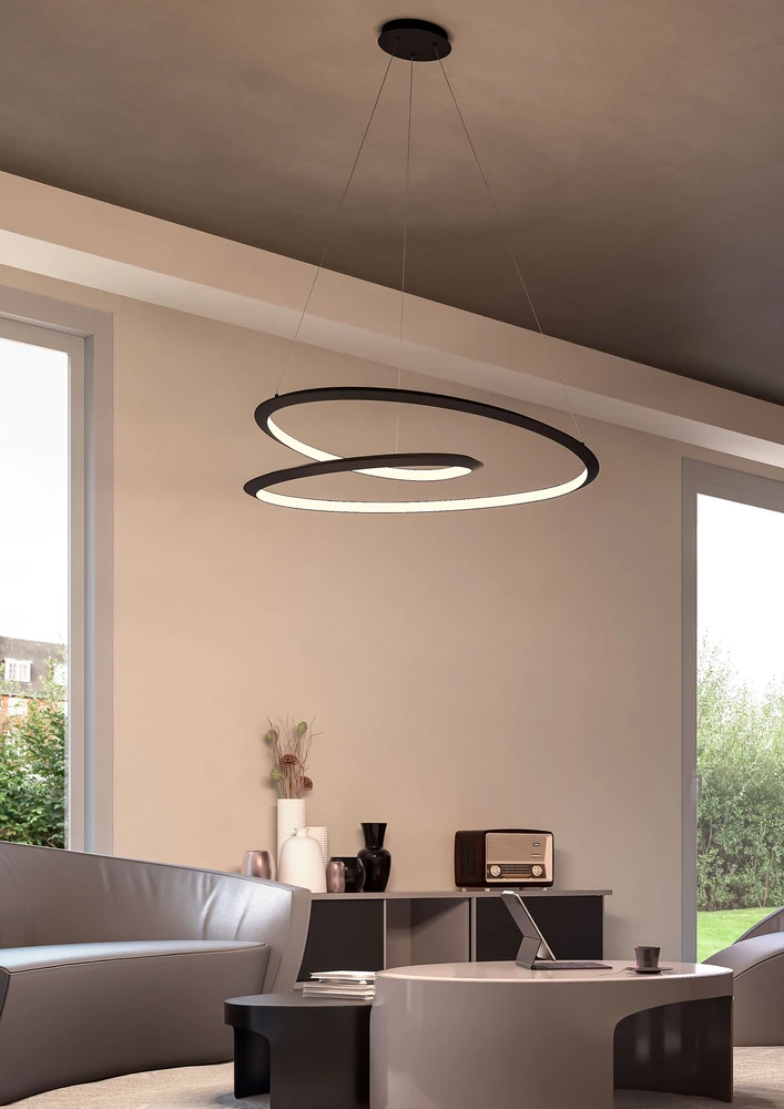 60W LED pakabinamas šviestuvas STORM, matinės aukso sp., 3000/4000/6000K, dimeriuojamas, 01-3377