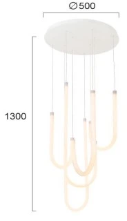 60W LED pakabinamas šviestuvas YVONNE, baltas, 3000K, 4319300