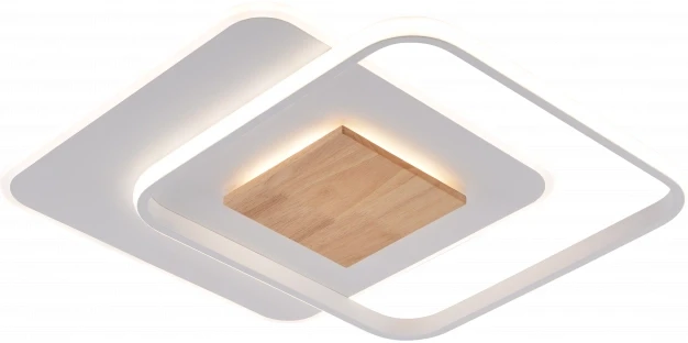 Lubinis šviestuvas 60W LED paviršinis šviestuvas, baltos/medžio sp., 3000K-6000K, dimeriuojamas