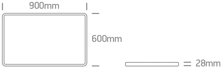 Lubinis šviestuvas 60W LED paviršinis šviestuvas, juodos sp., 2800/3300/4000K, 900x600mm, UGR19, 62020PU/B/V