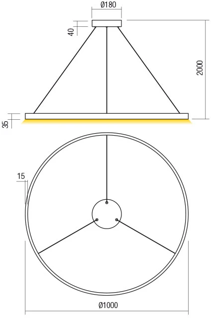 62W LED pakabinamas šviestuvas FEBE, baltas, 4000K, dimeriuojamas, 01-2876
