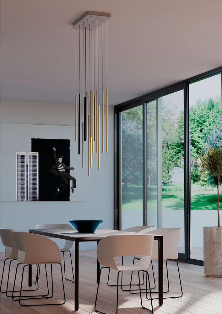 6,2W LED pakabinamas šviestuvas KANJI, matinės aukso sp., 3000K, 01-4157
