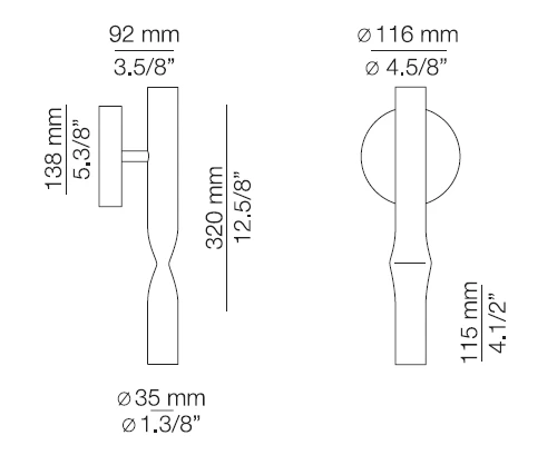 6,2W LED sieninis šviestuvas FLOW, juodas, 2700K