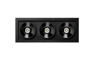 6,3W LED įleidžiamas šviestuvas FOSTER REC 3, juodas, 3000K