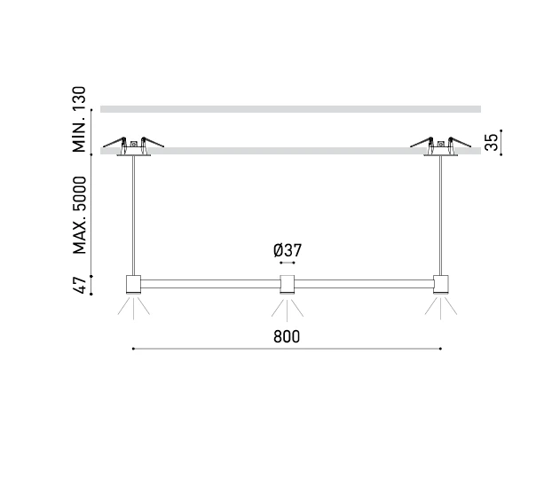 6,3W LED pakabinamas šviestuvas ART MODULAR 3, šlifuoto vario sp., 3000K, 80cm