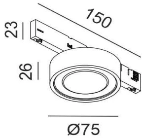 6,3W LED šviestuvas SOL MINI į magnetinę sistemą MICRO_LINE, juodas, 3000K