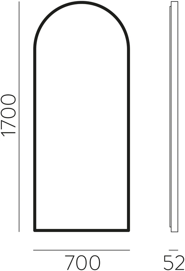 Sieninis šviestuvas 63W LED šviestuvas - veidrodis GIORGIA, juodas, 3000K, IP44, A3994100N