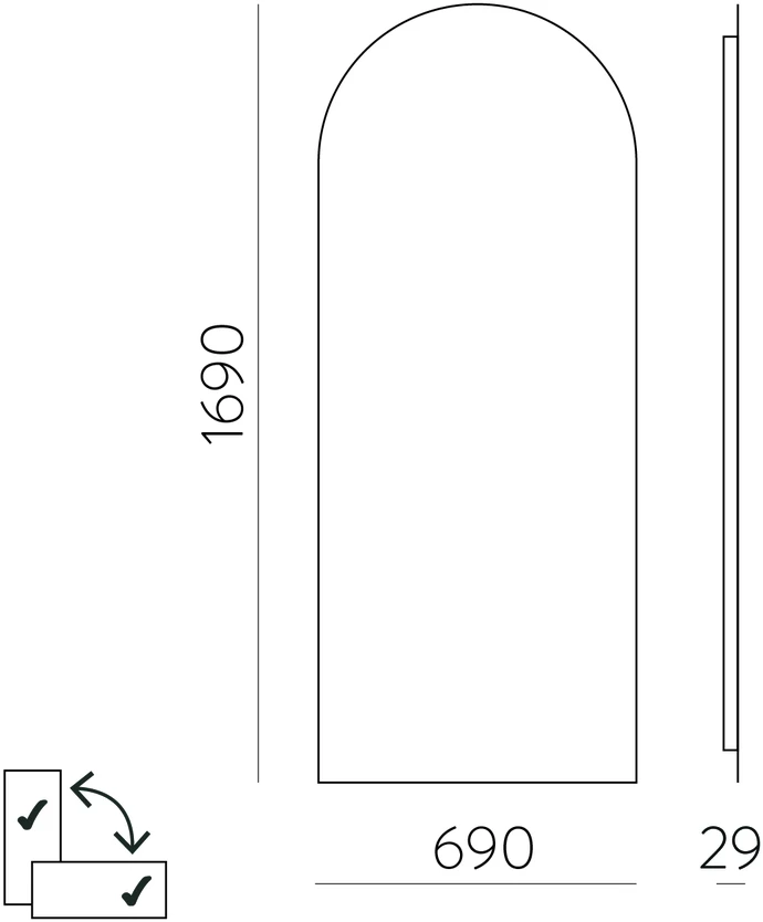 Sieninis šviestuvas 63W LED šviestuvas - veidrodis GIORGIA, chromo sp., 3000K, IP44, A3994100
