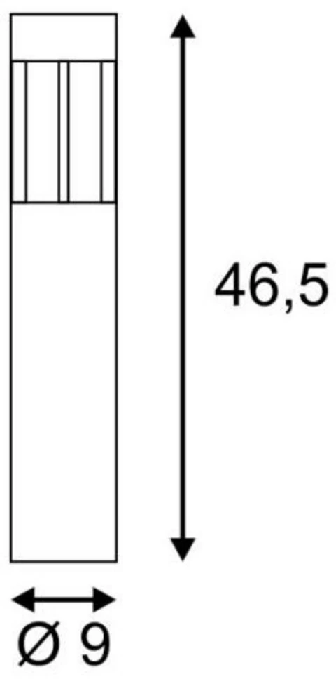 6.3W pastatomas šviestuvas SLOTS 45, antracito sp., 3000K