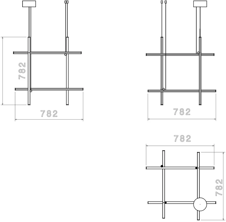 64W LED pakabinamas šviestuvas COORDINATES S3, šampano sp., 2700K