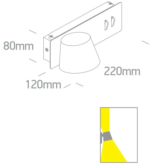 6+4W LED sieninis šviestuvas, juodas, 3000K, 65147/B/W