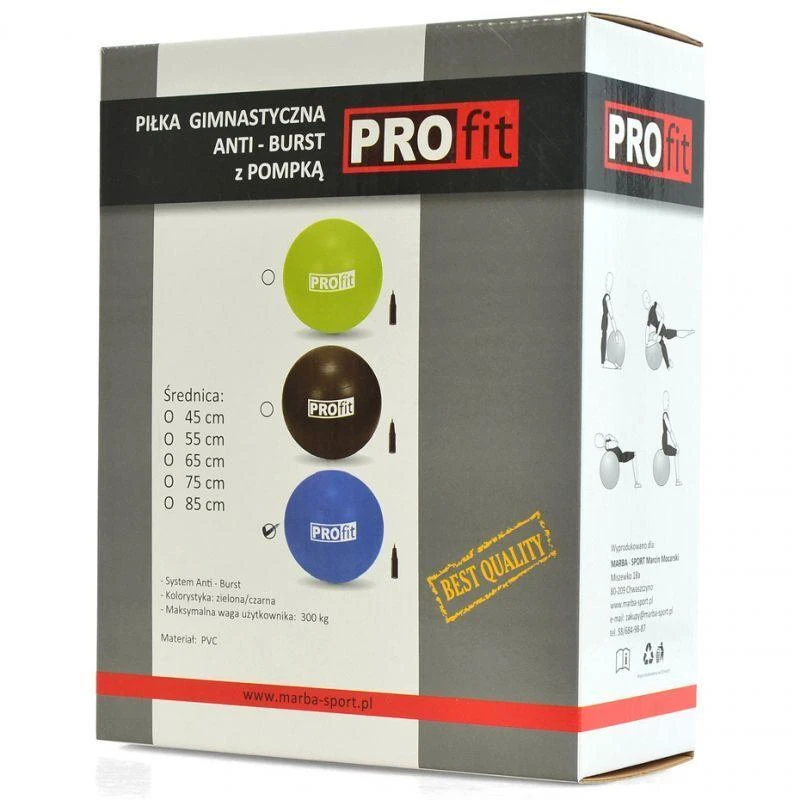65 cm "Profit" gimnastikos kamuolys su pompa DK 2102