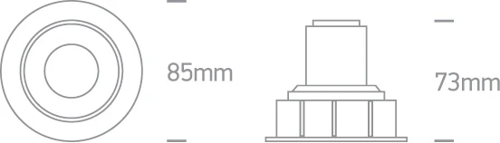 6,5W LED įleidžiamas pakreipiamas šviestuvas, juodas, 3000K, 11107K/B/W