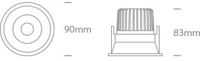 6,5W LED įleidžiamas, pakreipiamas šviestuvas, baltas, 3000/3500/4000K, IP54, dimeriuojamas, 11107WD/W/V
