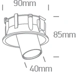 6,5W LED įleidžiamas, pakreipiamas šviestuvas, baltas, 3000/3500/4000K, dimeriuojamas, 11107C/W/V