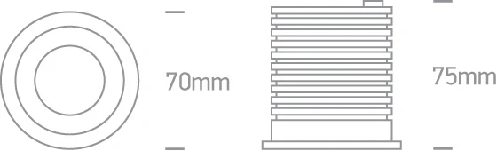 6,5W LED įleidžiamas šviestuvas, baltas, 3000K, 10107H/W/W