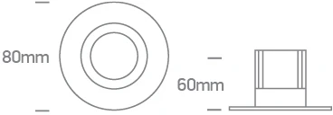 6,5W LED įleidžiamas šviestuvas, baltas, 3000/3500/4000K, dimeriuojamas, 10107HA/W/V