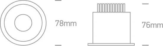 6,5W LED įleidžiamas šviestuvas, baltas, 3000K, 10107WD/W/W