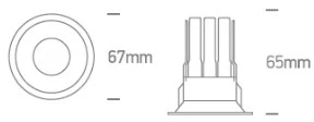 6,5W LED įleidžiamas šviestuvas, juodas, 3000/3500/4000K, 10107WP/B/V