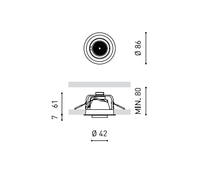 6,5W LED įleidžiamas šviestuvas POP UP, baltas, 2700K