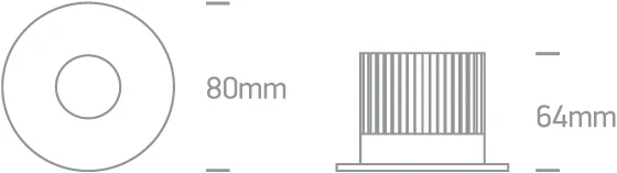 6,5W LED įleidžiamas vidaus/lauko šviestuvas, juodas, 3000K, dimeriuojamas, IP65, 10107DB/B/W