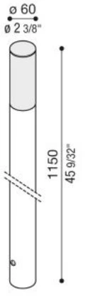 6,5W LED lauko šviestuvas LINE POST H1000, juodas, 3000K