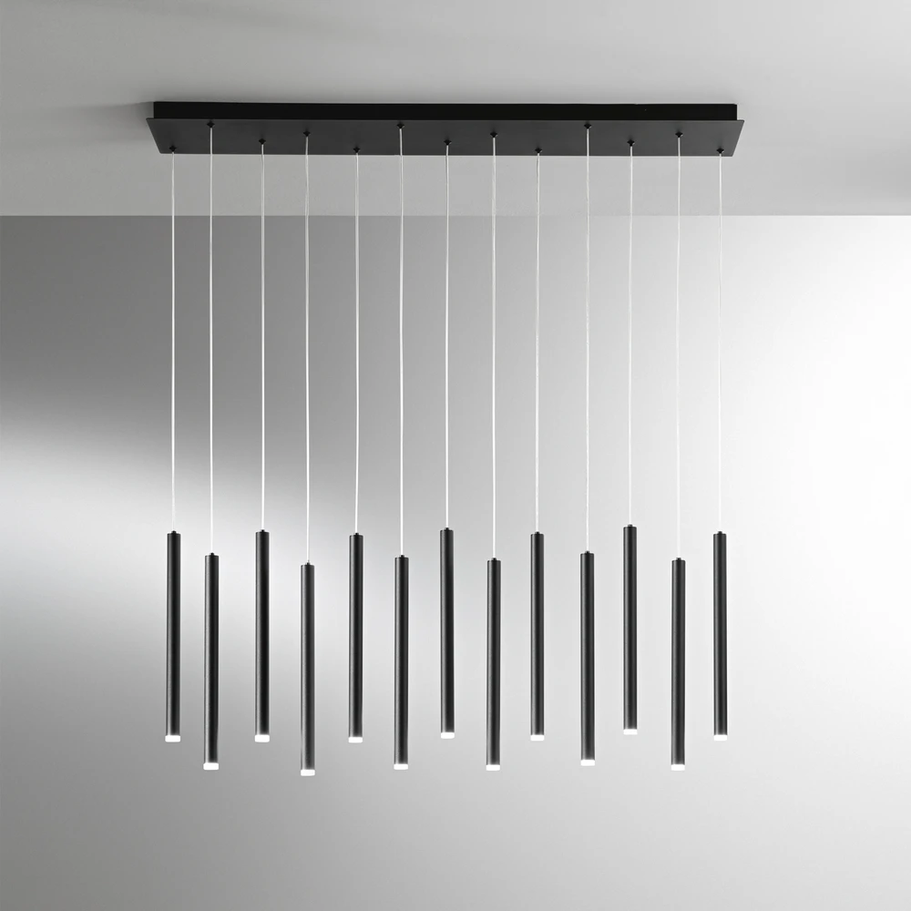 65W LED pakabinamas šviestuvas PYPE, juodas, CCT
