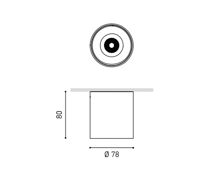 6,5W LED paviršinis šviestuvas SHOT LIGHT M, aukso/juodos sp., 3000K